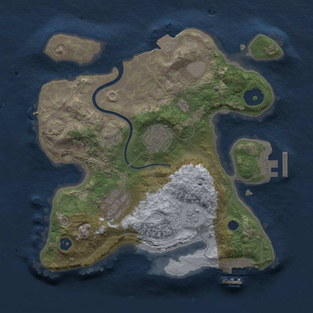 Rust Map: Procedural Map, Size: 2500, Seed: 1379863018, 7 Monuments