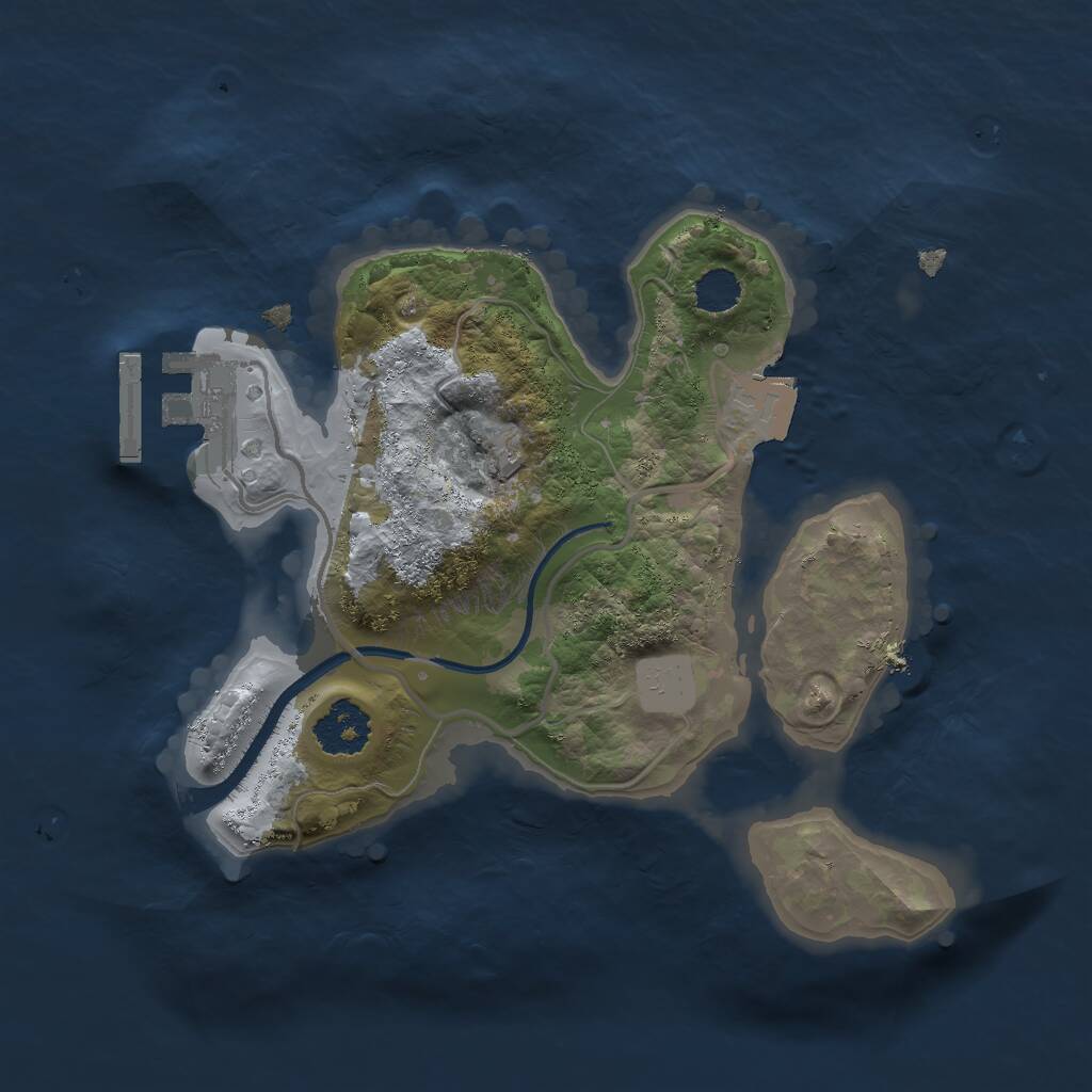 Rust Map: Procedural Map, Size: 2000, Seed: 224641547, 2 Monuments