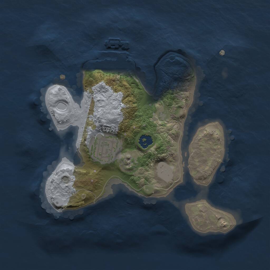 Rust Map: Procedural Map, Size: 2000, Seed: 224641547, 3 Monuments