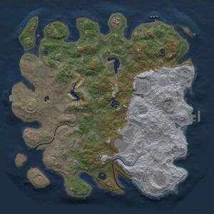 Thumbnail Rust Map: Procedural Map, Size: 4000, Seed: 123937174, 14 Monuments