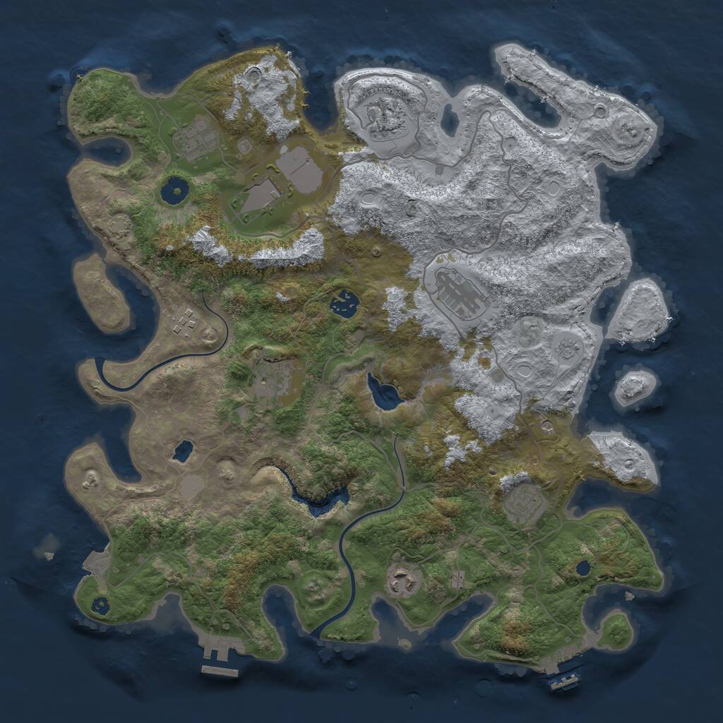 Rust Map: Procedural Map, Size: 4000, Seed: 772082813, 15 Monuments