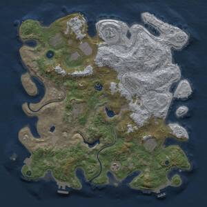 Thumbnail Rust Map: Procedural Map, Size: 4000, Seed: 772082813, 15 Monuments