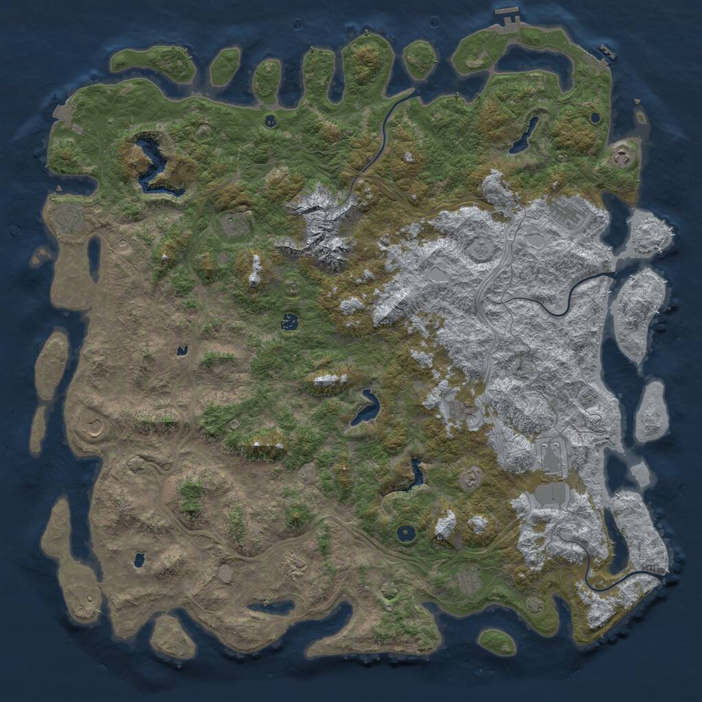 Rust Map: Procedural Map, Size: 6000, Seed: 12903274, 17 Monuments