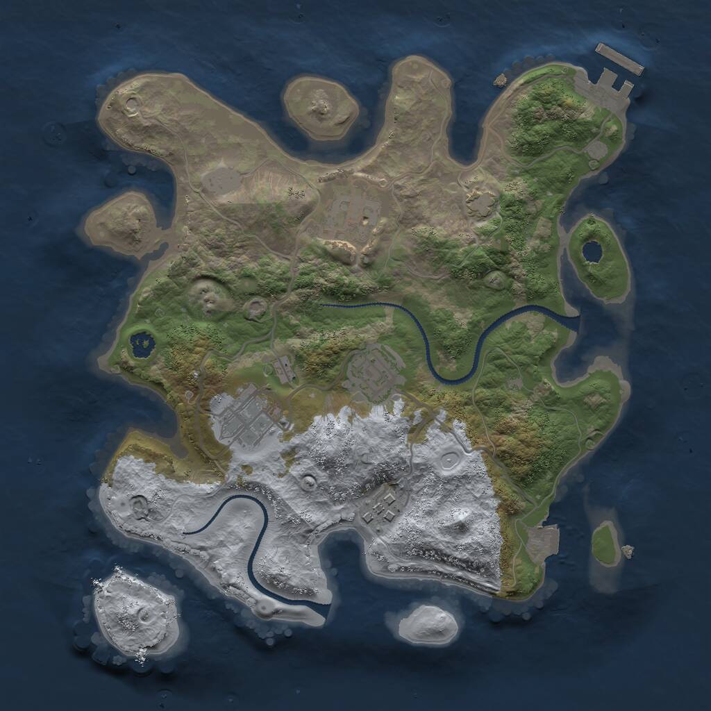 Rust Map: Procedural Map, Size: 2800, Seed: 60572628, 7 Monuments