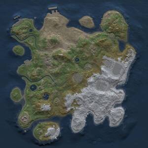 Thumbnail Rust Map: Procedural Map, Size: 3500, Seed: 1446680145, 12 Monuments