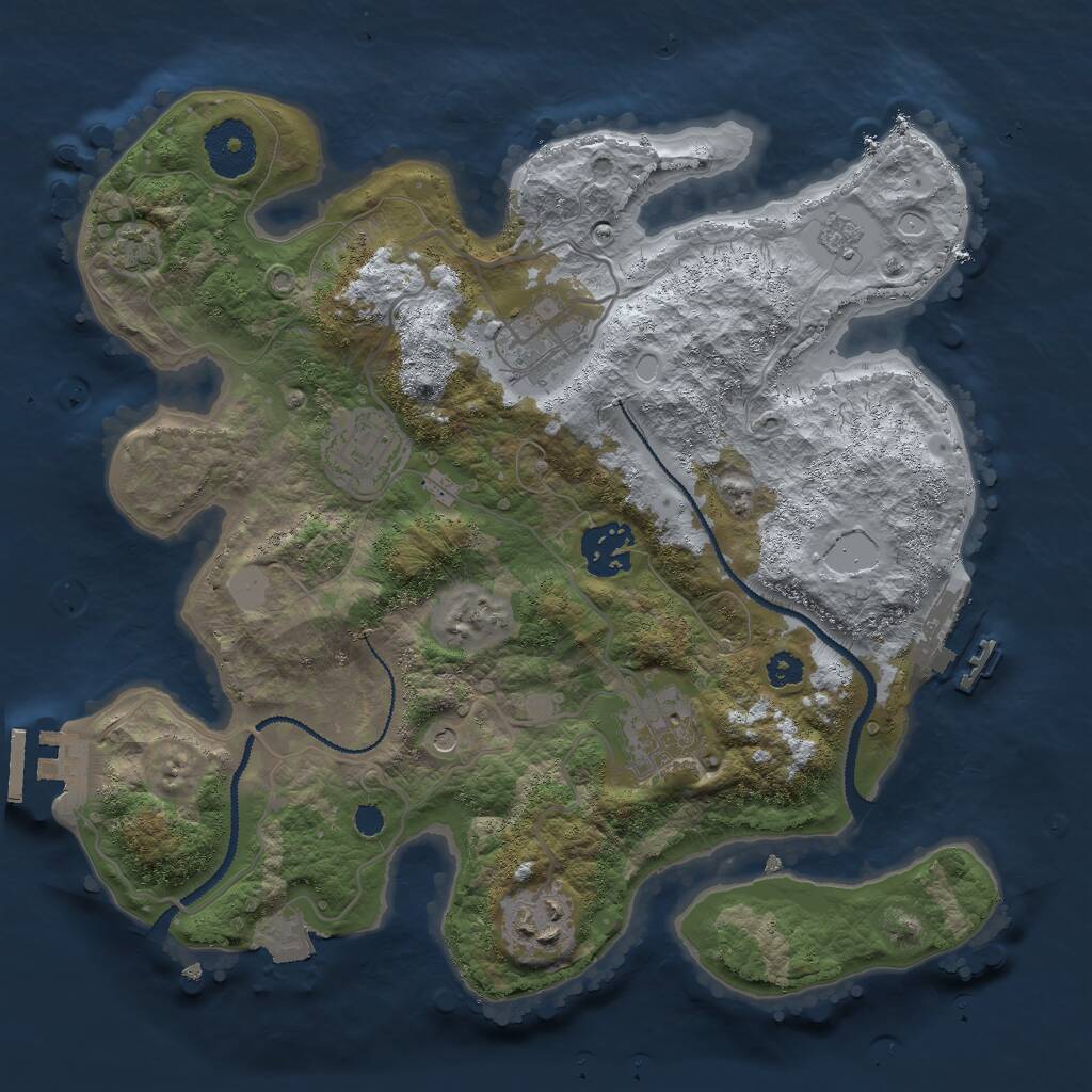 Rust Map: Procedural Map, Size: 3000, Seed: 31313, 11 Monuments