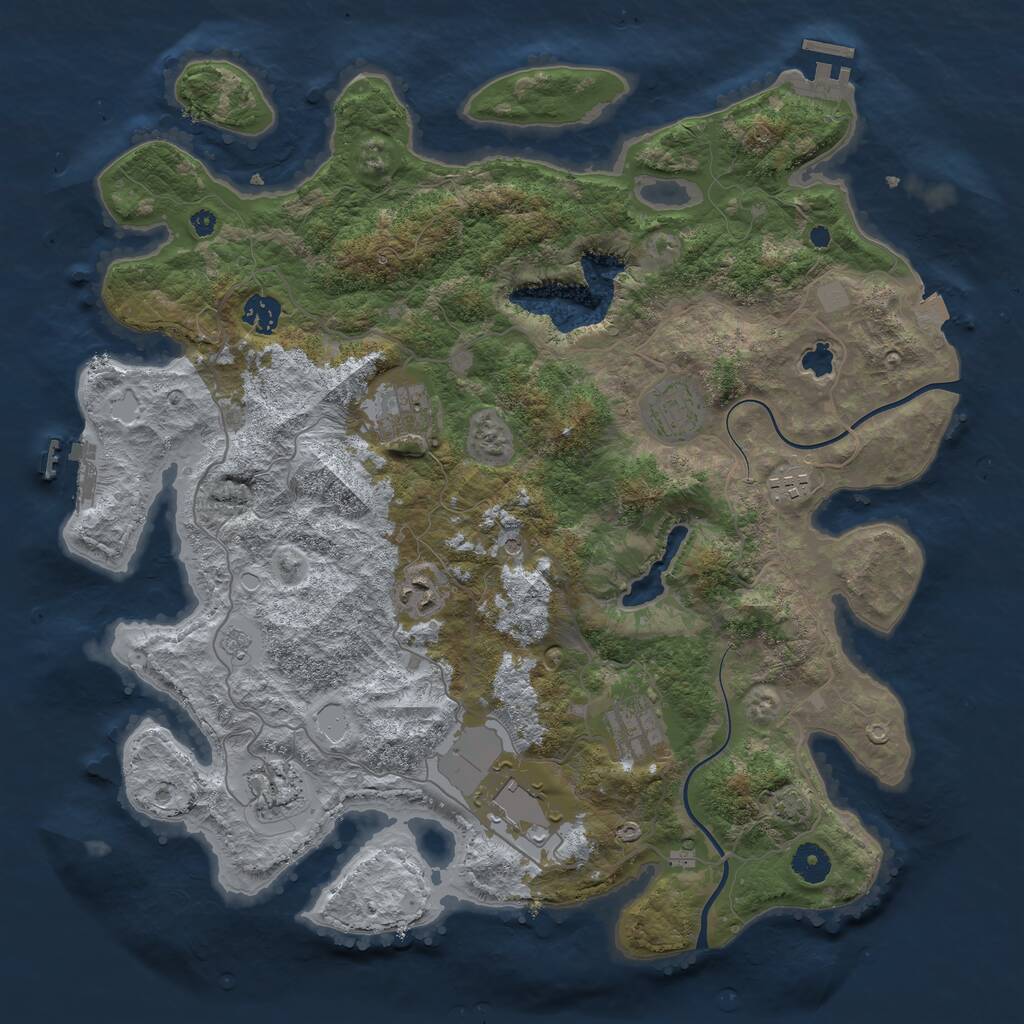 Rust Map: Procedural Map, Size: 4000, Seed: 4349, 14 Monuments