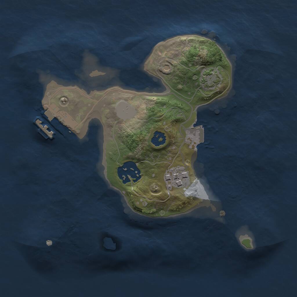 Rust Map: Procedural Map, Size: 2000, Seed: 12450, 5 Monuments
