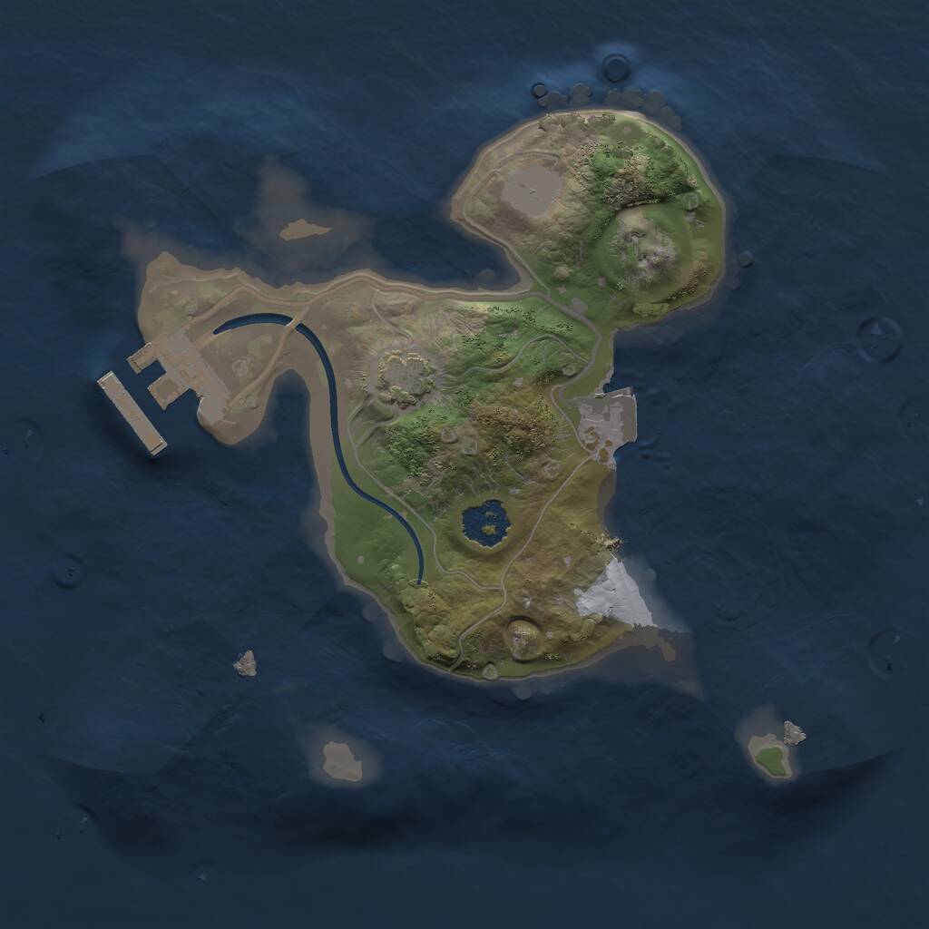 Rust Map: Procedural Map, Size: 2000, Seed: 12450, 3 Monuments