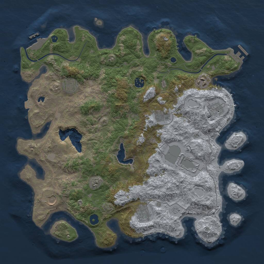 Rust Map: Procedural Map, Size: 4000, Seed: 157313597, 14 Monuments