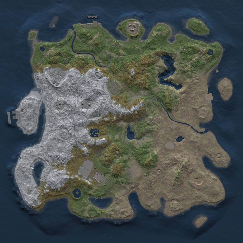 Rust Map: Procedural Map, Size: 4000, Seed: 15731359, 13 Monuments