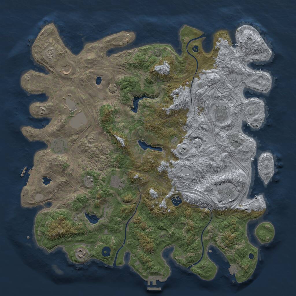 Rust Map: Procedural Map, Size: 4500, Seed: 397774939, 15 Monuments