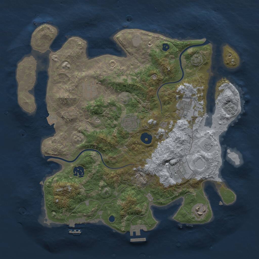 Rust Map: Procedural Map, Size: 3400, Seed: 47812, 13 Monuments