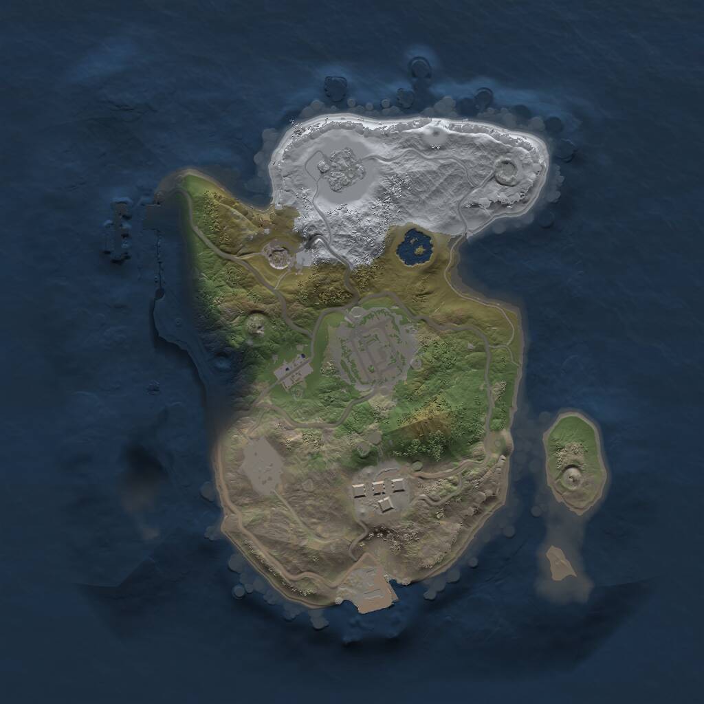Rust Map: Procedural Map, Size: 2000, Seed: 342279, 6 Monuments