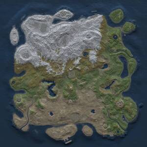 Thumbnail Rust Map: Procedural Map, Size: 4501, Seed: 128347212, 15 Monuments