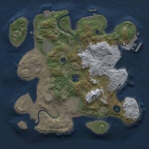 Thumbnail Rust Map: Procedural Map, Size: 3000, Seed: 1637982013, 10 Monuments