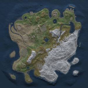 Thumbnail Rust Map: Procedural Map, Size: 3200, Seed: 470306003, 11 Monuments