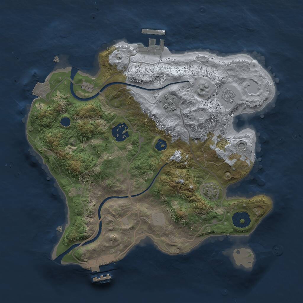 Rust Map: Procedural Map, Size: 2600, Seed: 1618483939, 7 Monuments