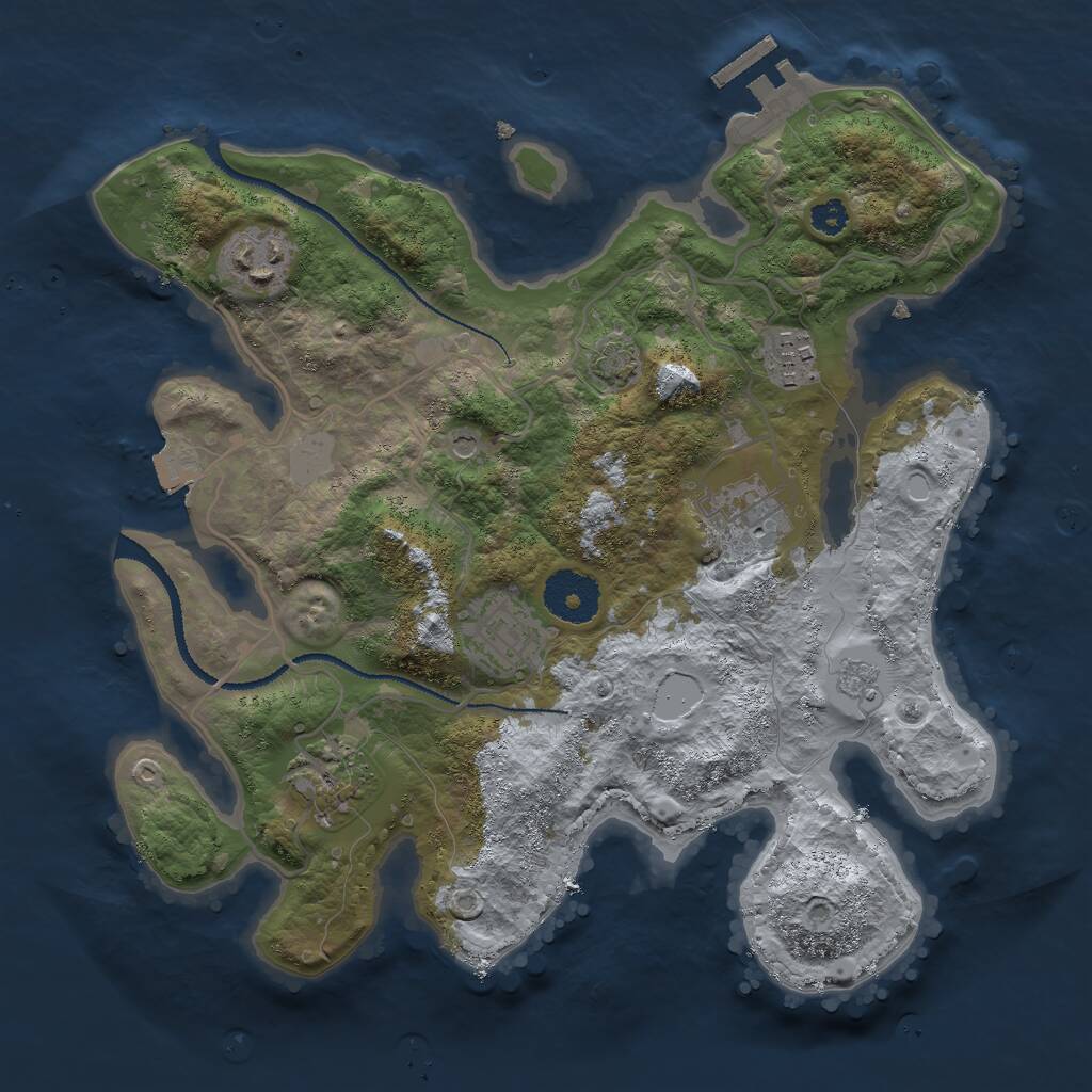 Rust Map: Procedural Map, Size: 3000, Seed: 858589346, 10 Monuments