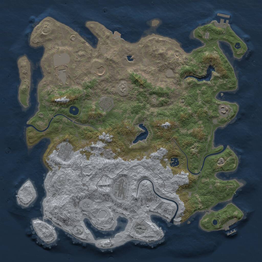 Rust Map: Procedural Map, Size: 4200, Seed: 510486846, 14 Monuments