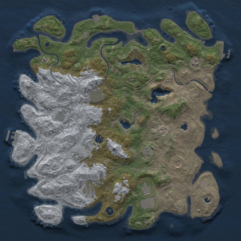 Rust Map: Procedural Map, Size: 4500, Seed: 57827632, 15 Monuments