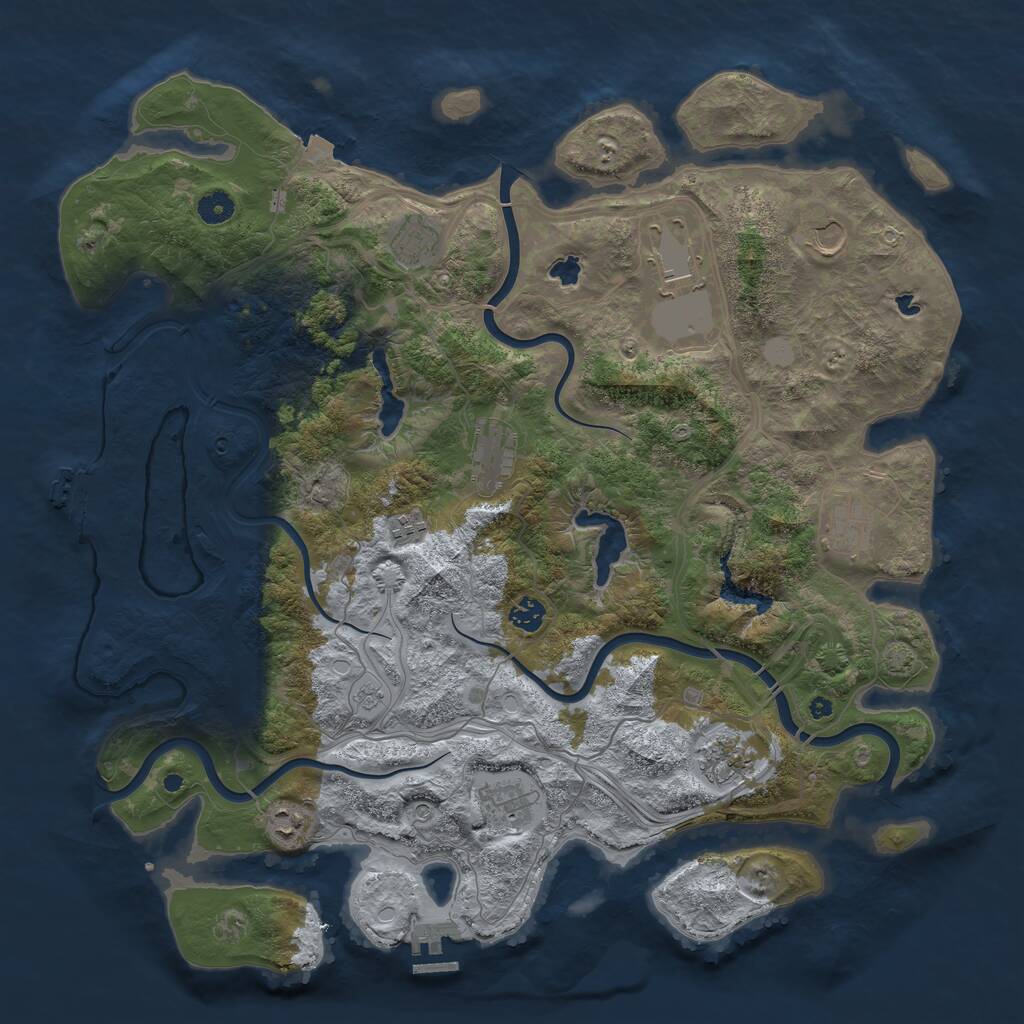 Rust Map: Procedural Map, Size: 4500, Seed: 1182657257, 16 Monuments