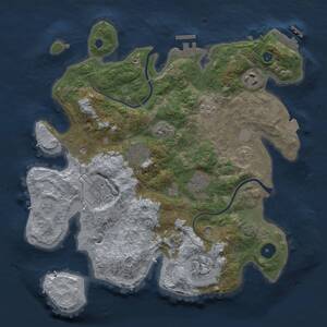 Thumbnail Rust Map: Procedural Map, Size: 3300, Seed: 336762168, 12 Monuments