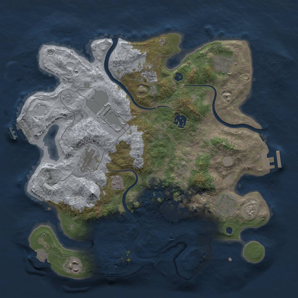 Rust Map: Procedural Map, Size: 3500, Seed: 355935958, 15 Monuments