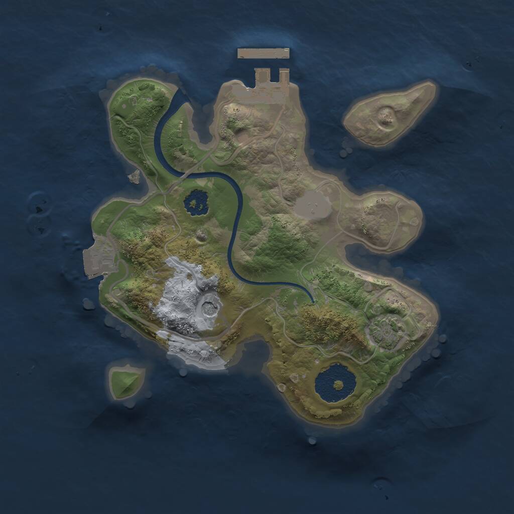 Rust Map: Procedural Map, Size: 2000, Seed: 570984698, 4 Monuments