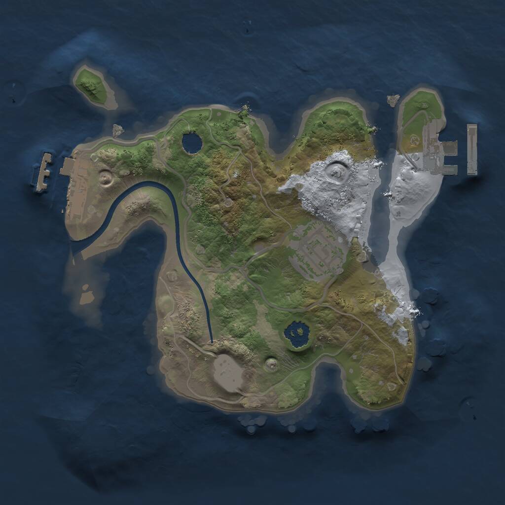 Rust Map: Procedural Map, Size: 2000, Seed: 1205857869, 4 Monuments