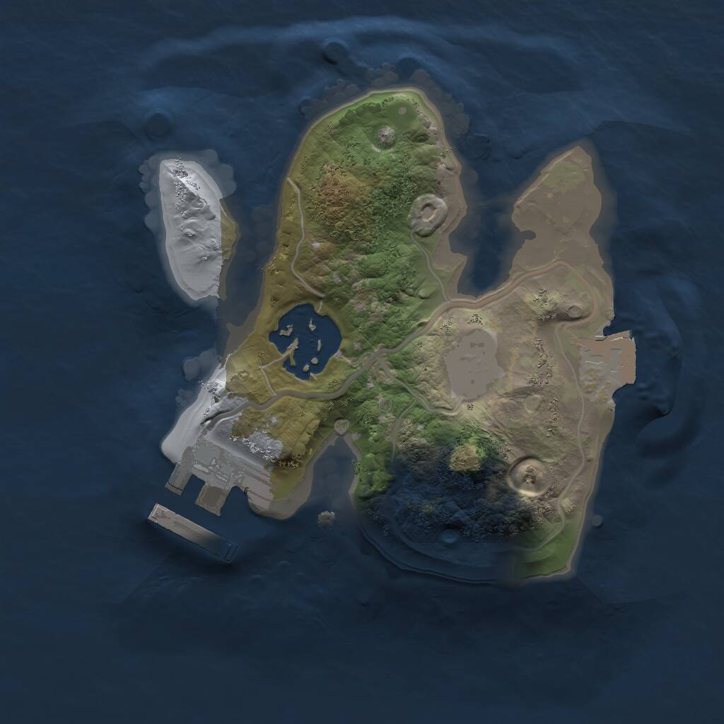 Rust Map: Procedural Map, Size: 1600, Seed: 1040748607, 3 Monuments