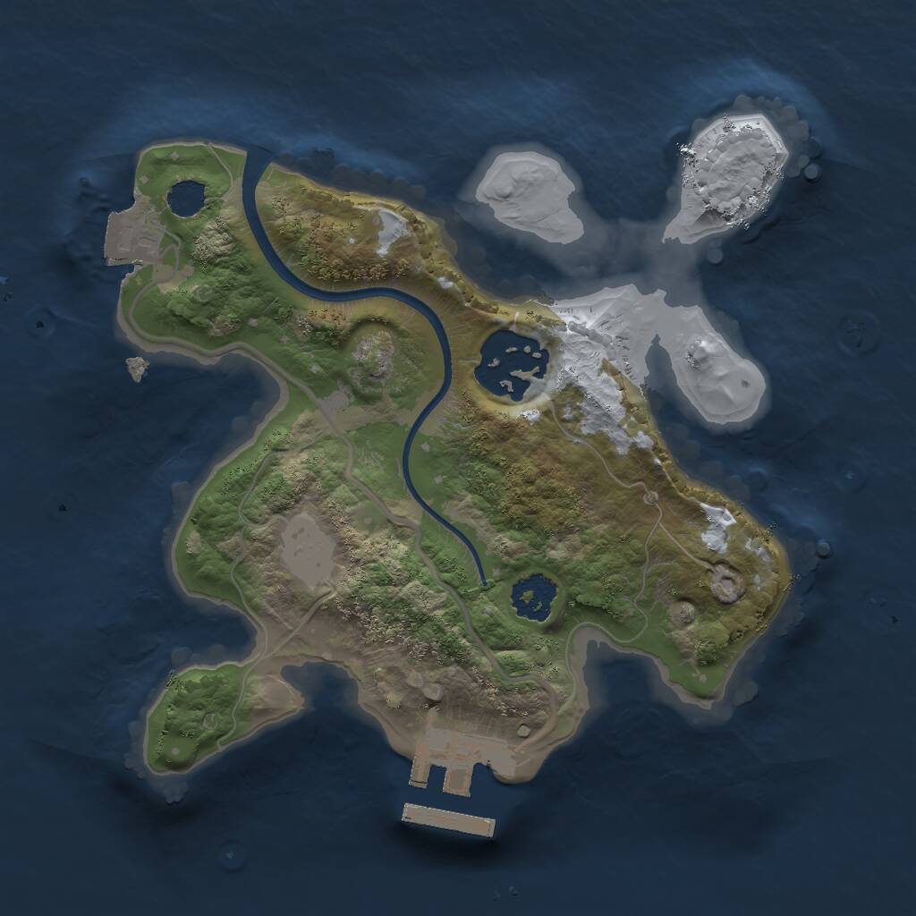 Rust Map: Procedural Map, Size: 2000, Seed: 15077651, 3 Monuments