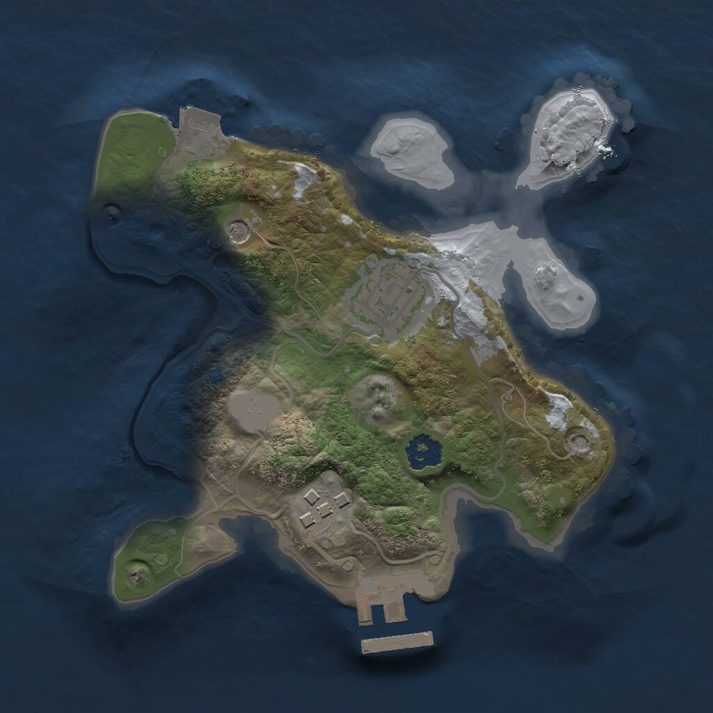 Rust Map: Procedural Map, Size: 2000, Seed: 15077651, 5 Monuments
