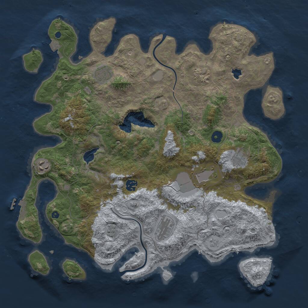 Rust Map: Procedural Map, Size: 4000, Seed: 88566, 13 Monuments