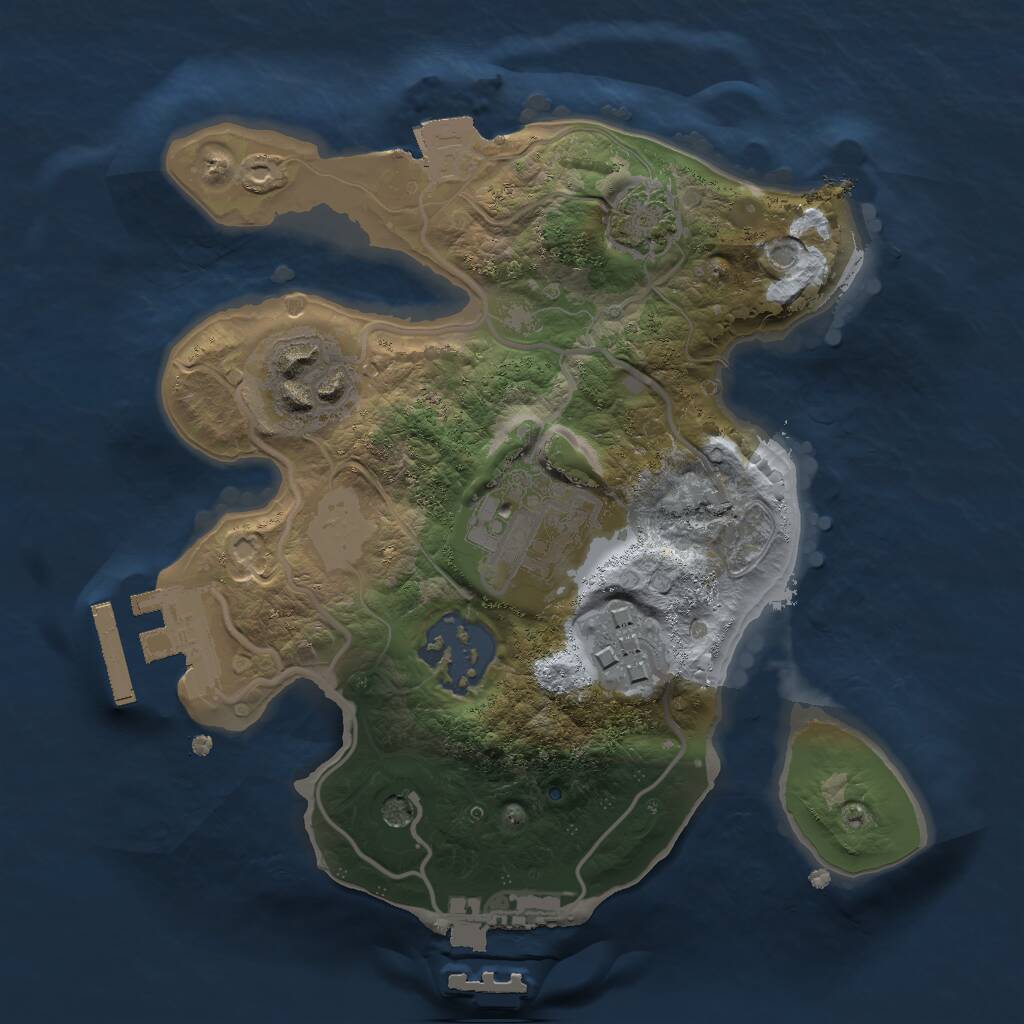 Rust Map: Procedural Map, Size: 2000, Seed: 5077651, 11 Monuments
