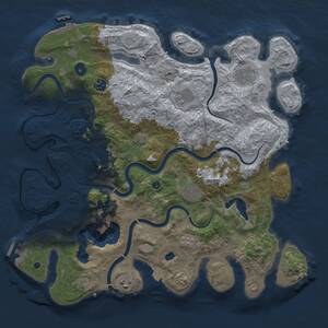 Thumbnail Rust Map: Procedural Map, Size: 4000, Seed: 739246, 13 Monuments