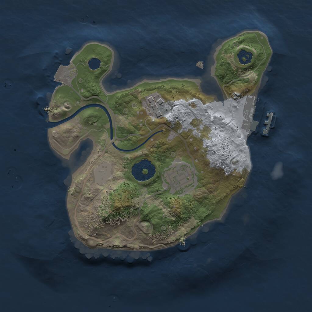 Rust Map: Procedural Map, Size: 2100, Seed: 75468564, 4 Monuments