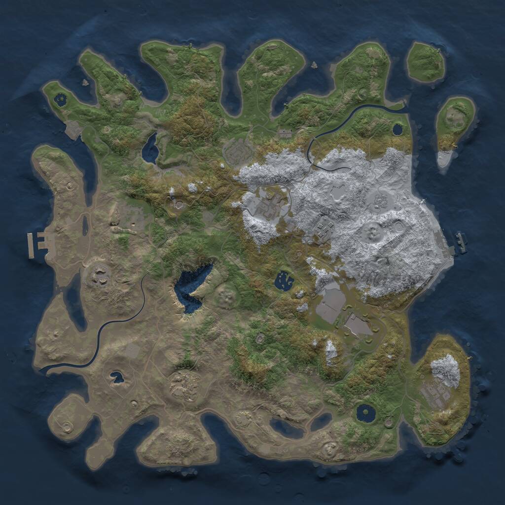 Rust Map: Procedural Map, Size: 4000, Seed: 995990246, 15 Monuments