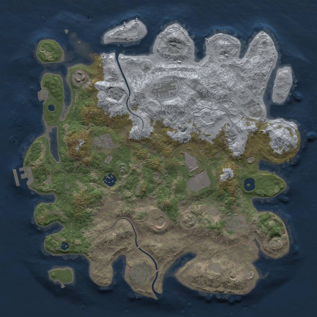 Rust Map: Procedural Map, Size: 3800, Seed: 1669926770, 15 Monuments