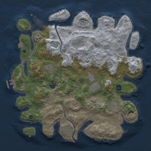 Thumbnail Rust Map: Procedural Map, Size: 3800, Seed: 1669926770, 15 Monuments