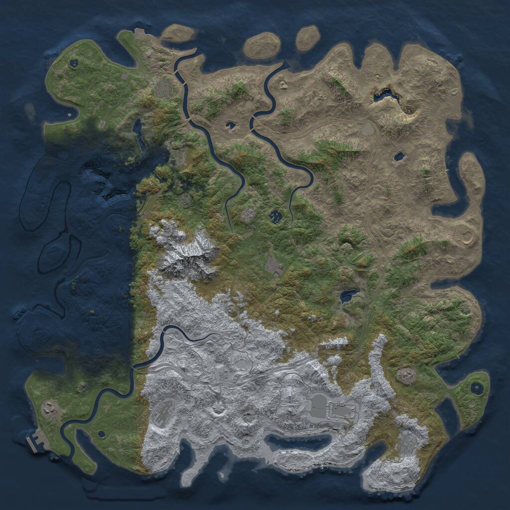 Rust Map: Procedural Map, Size: 6000, Seed: 1639940482, 17 Monuments