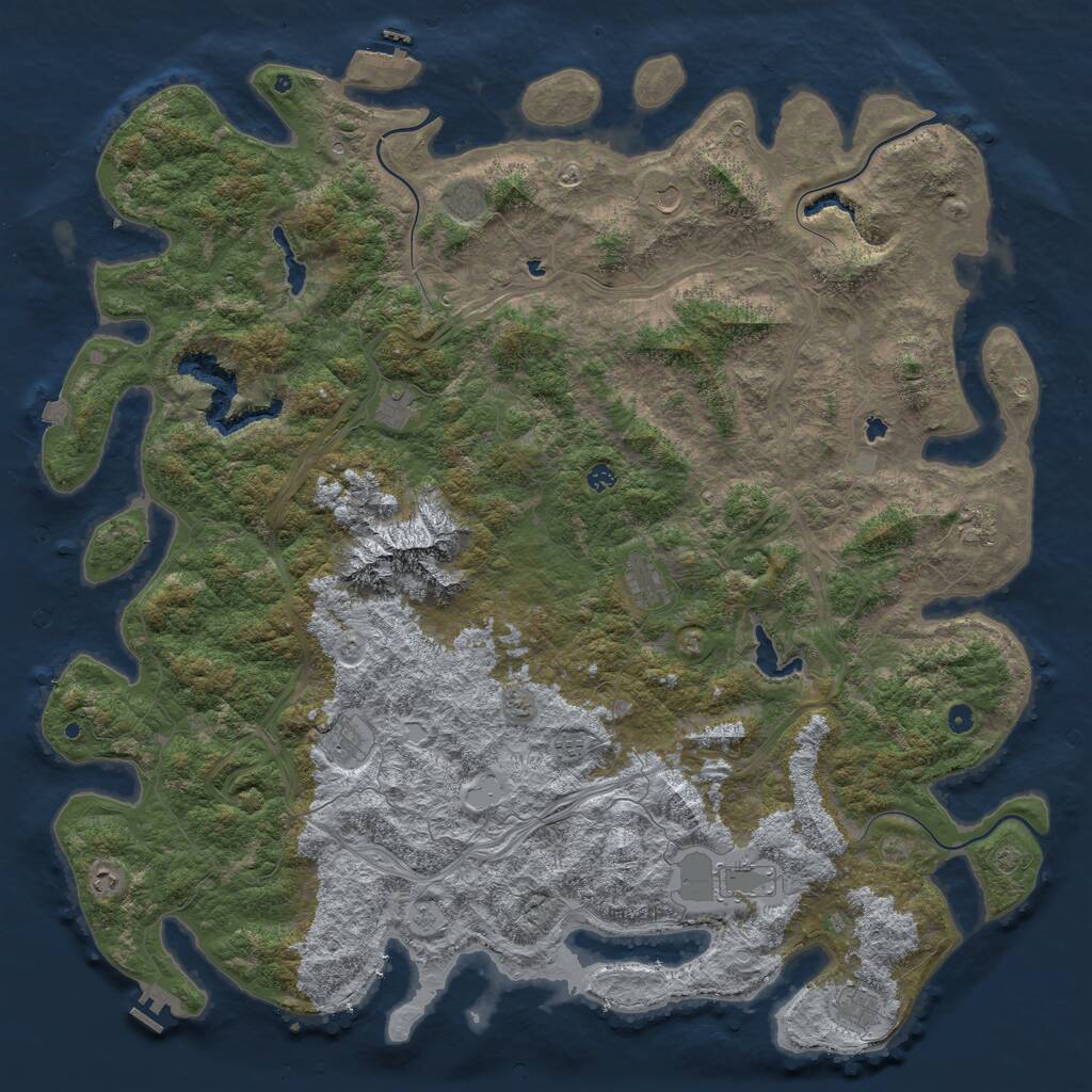 Rust Map: Procedural Map, Size: 6000, Seed: 1639940482, 17 Monuments