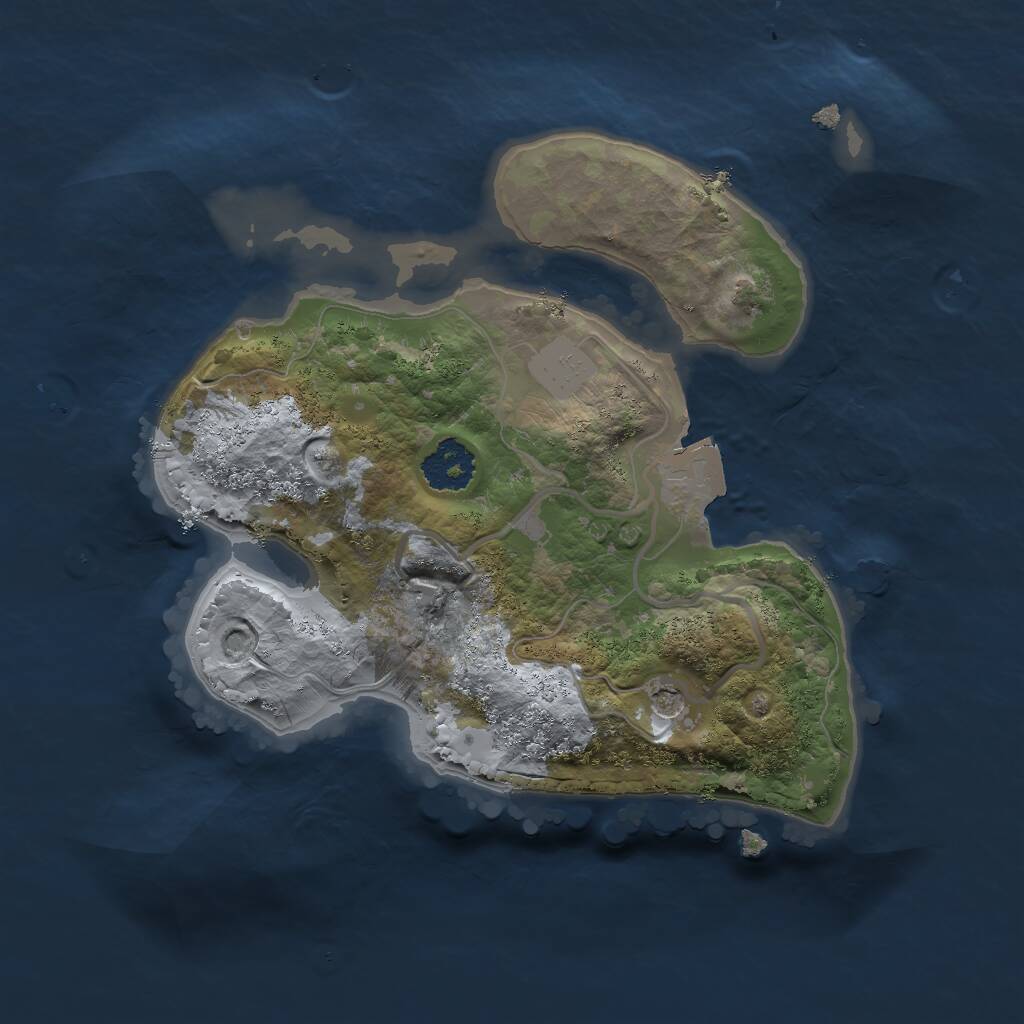 Rust Map: Procedural Map, Size: 2000, Seed: 8899, 2 Monuments