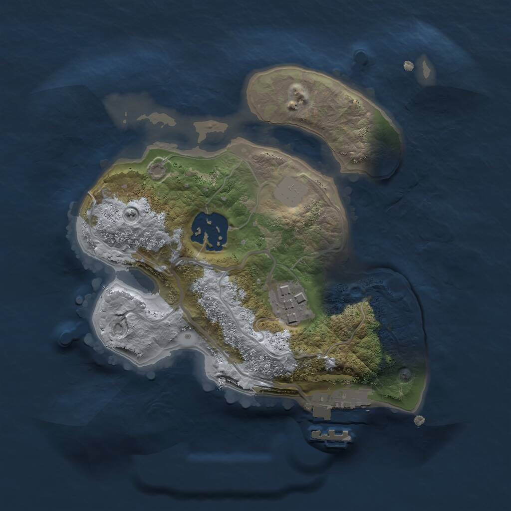 Rust Map: Procedural Map, Size: 2000, Seed: 8899, 4 Monuments