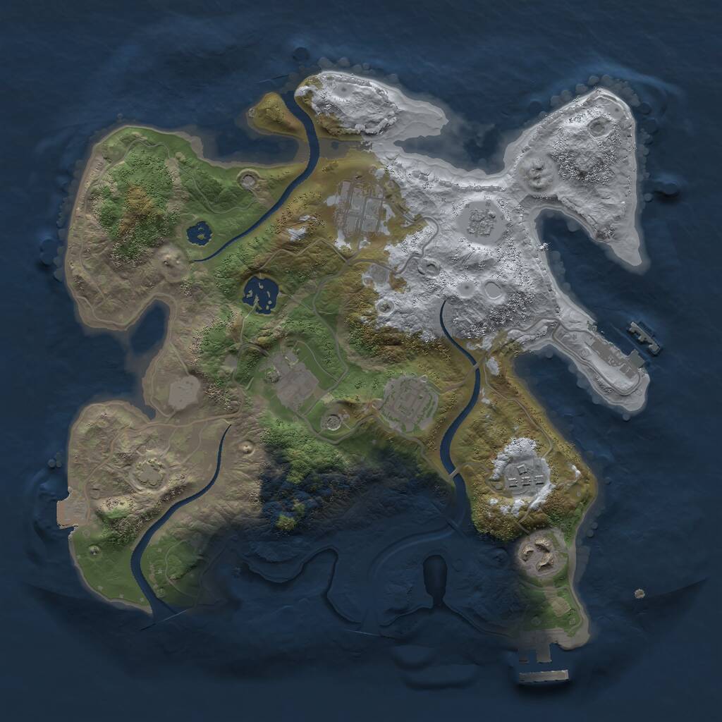 Rust Map: Procedural Map, Size: 3000, Seed: 759649743, 12 Monuments