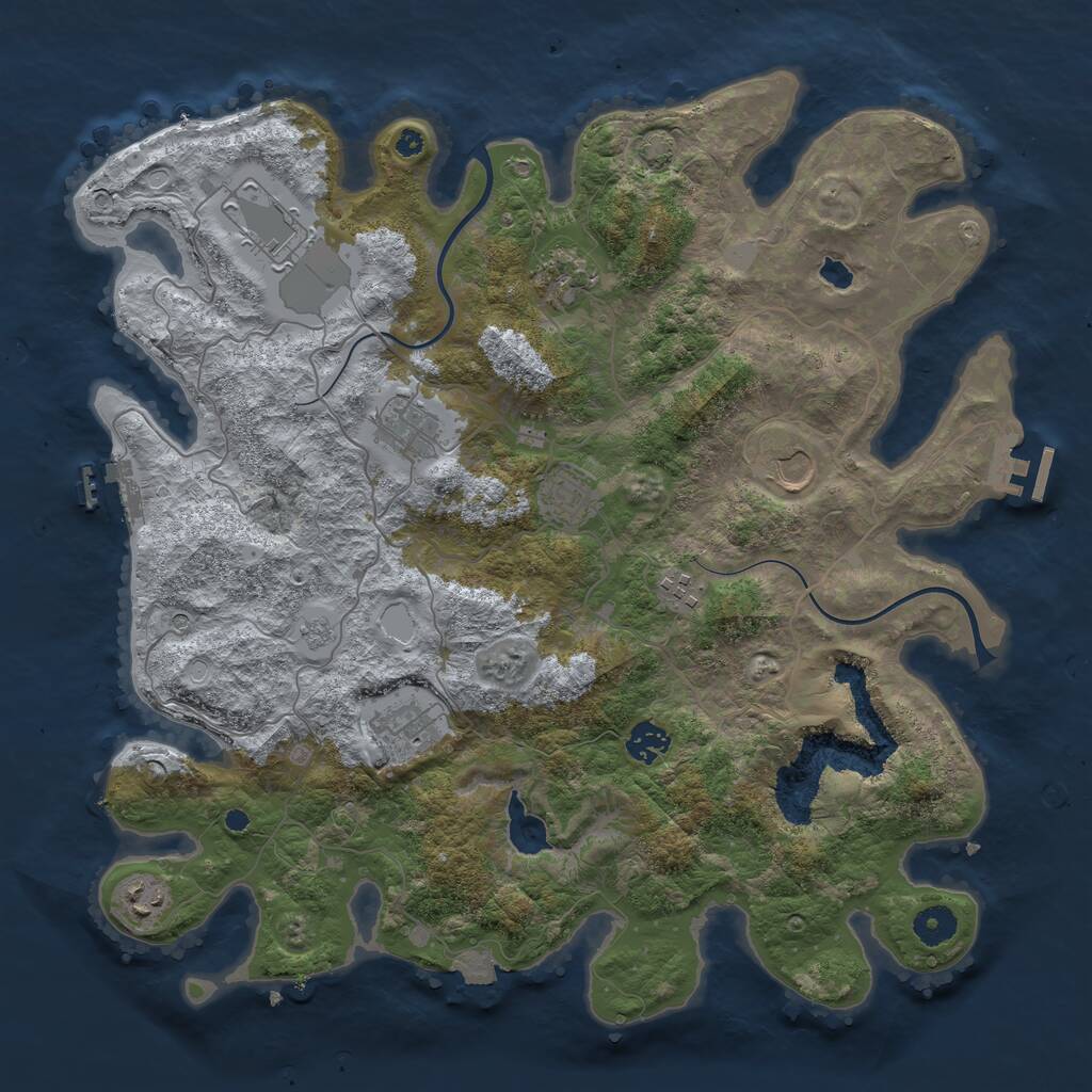 Rust Map: Procedural Map, Size: 4000, Seed: 1949921390, 15 Monuments