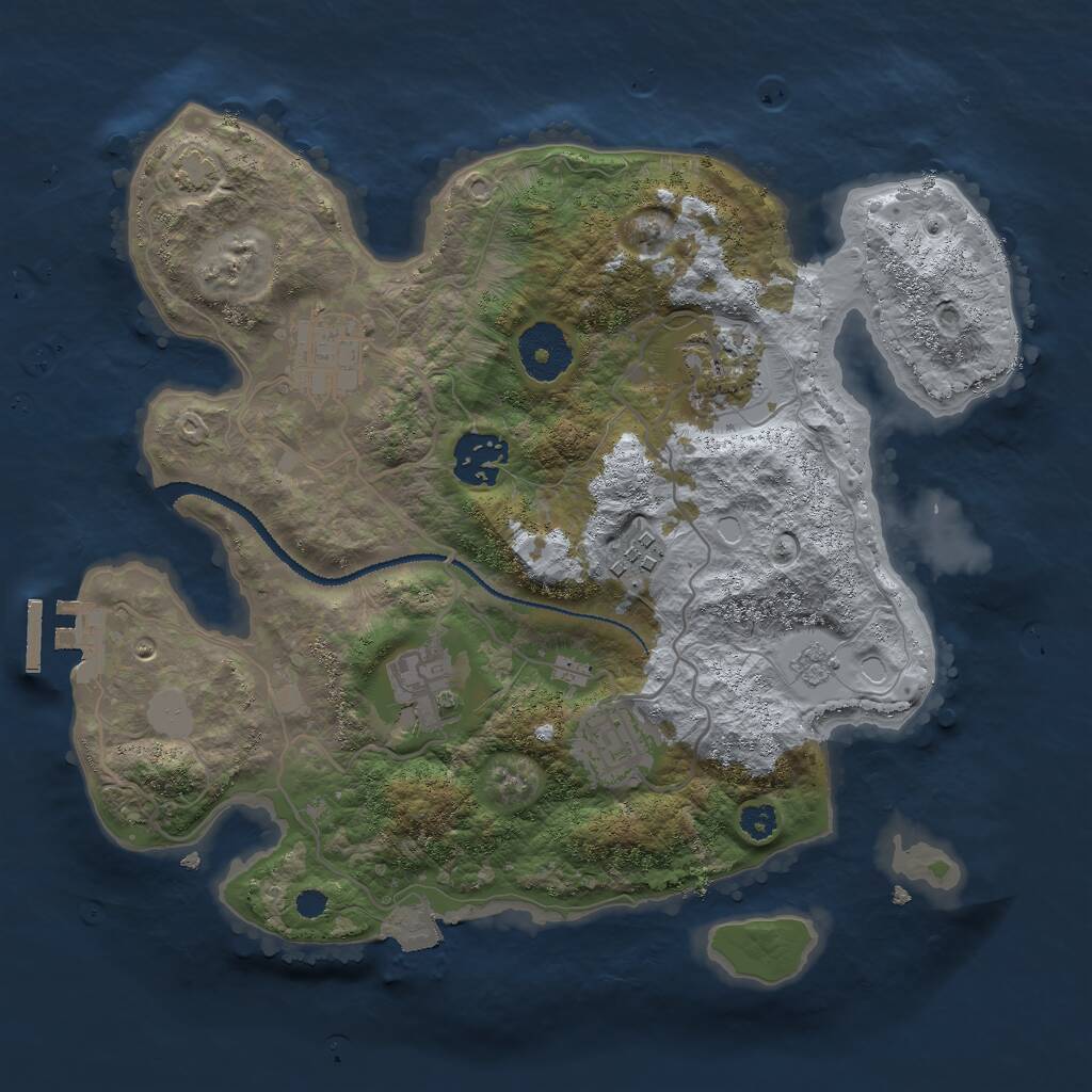 Rust Map: Procedural Map, Size: 3000, Seed: 87699141, 10 Monuments