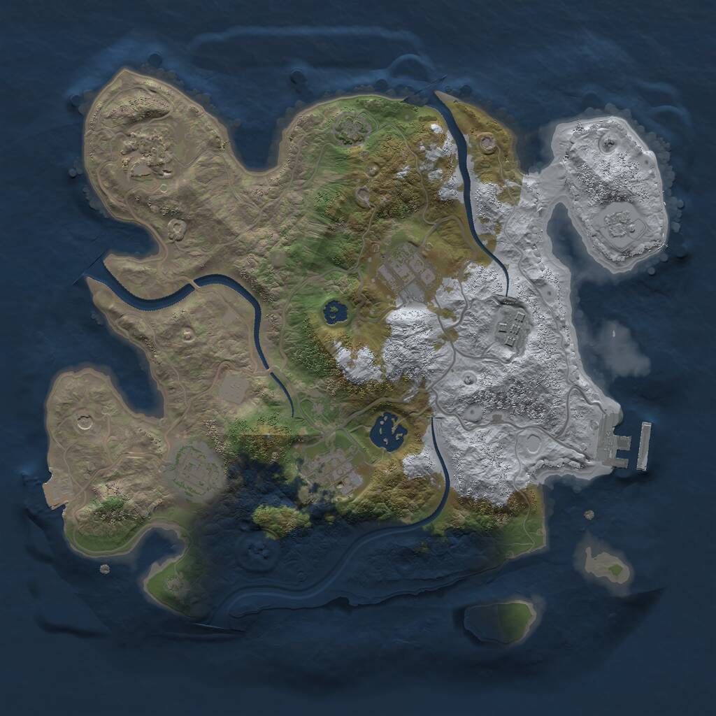 Rust Map: Procedural Map, Size: 3000, Seed: 87699141, 11 Monuments