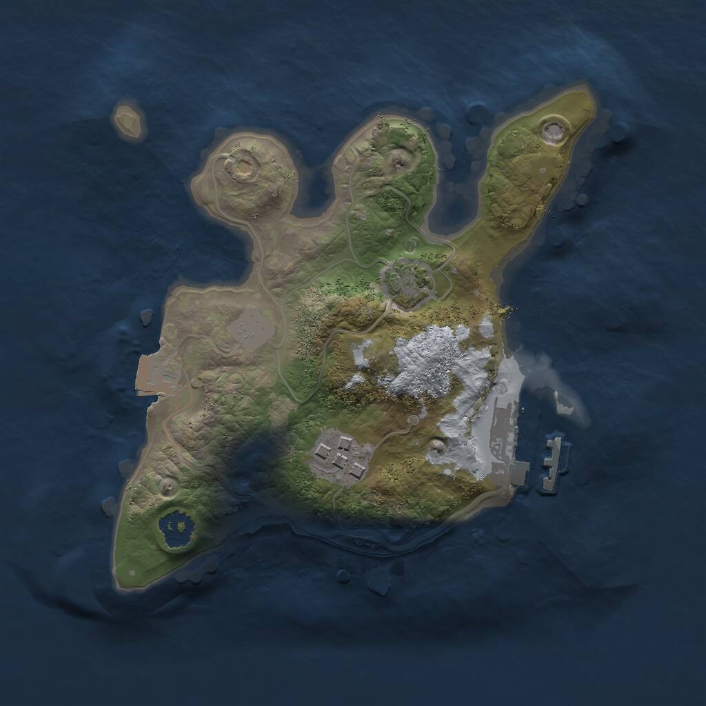 Rust Map: Procedural Map, Size: 2001, Seed: 669, 4 Monuments