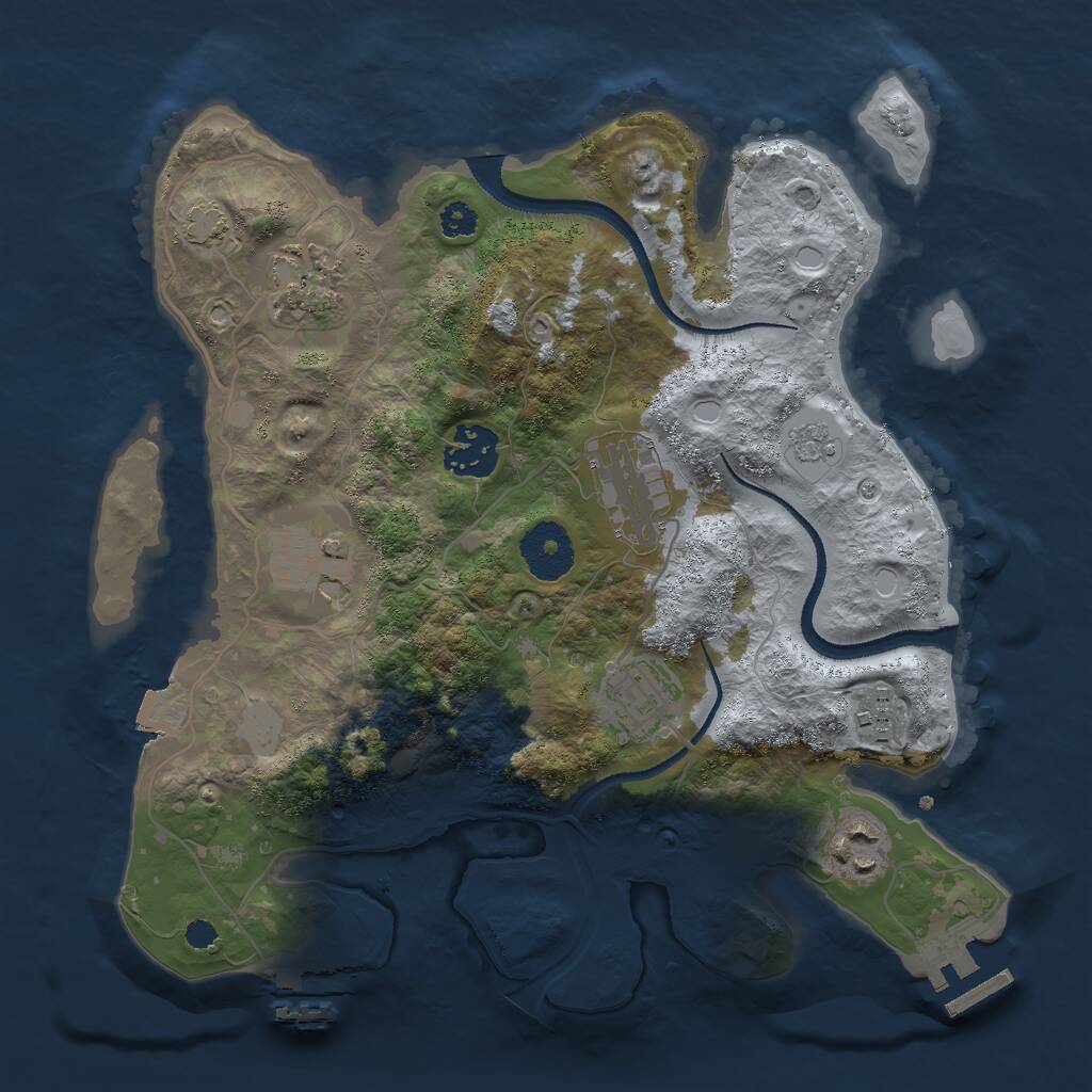 Rust Map: Procedural Map, Size: 3000, Seed: 9568127, 12 Monuments